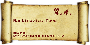 Martinovics Abod névjegykártya